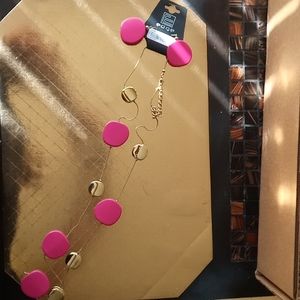 Long necklace with matching earrings